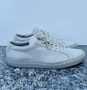 COMMON PROJECTS Mens Original Achilles Leather Sneakers Gray SZ 43